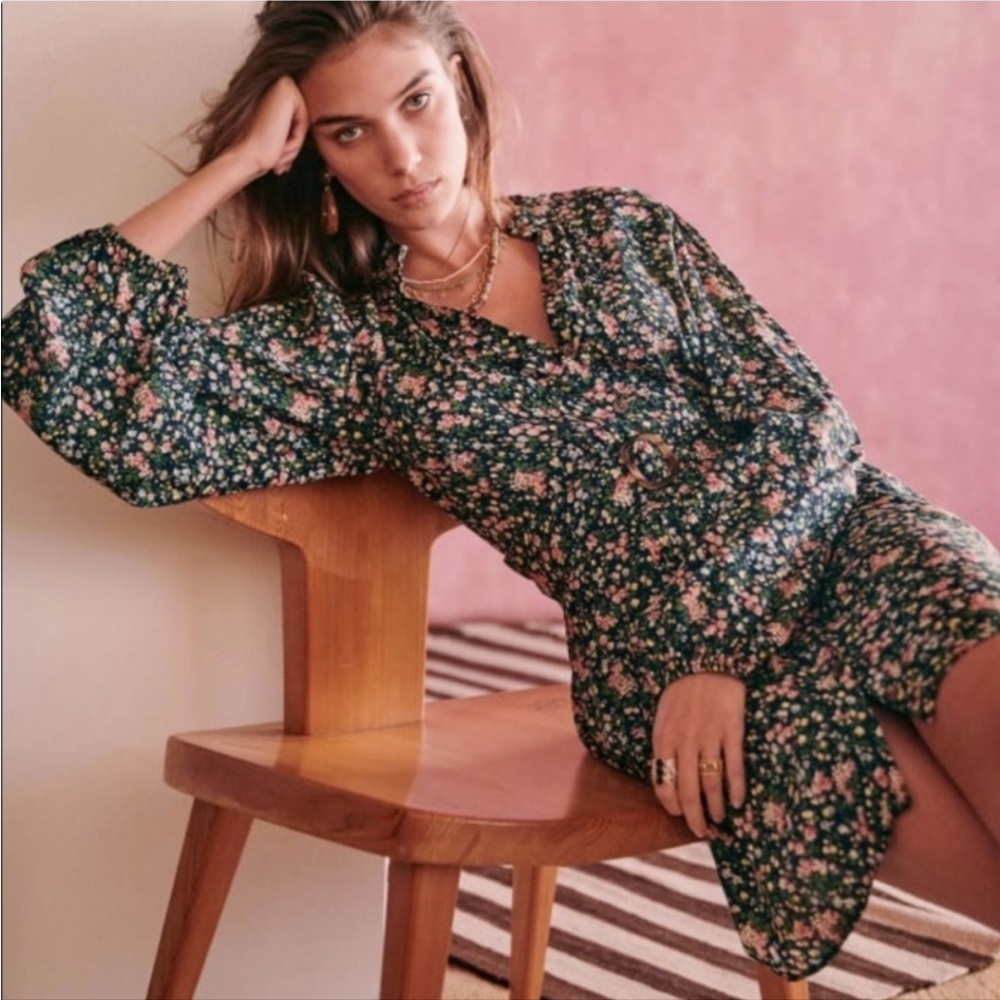Sezane Sobral Dess Marine Garden Size 44/12
